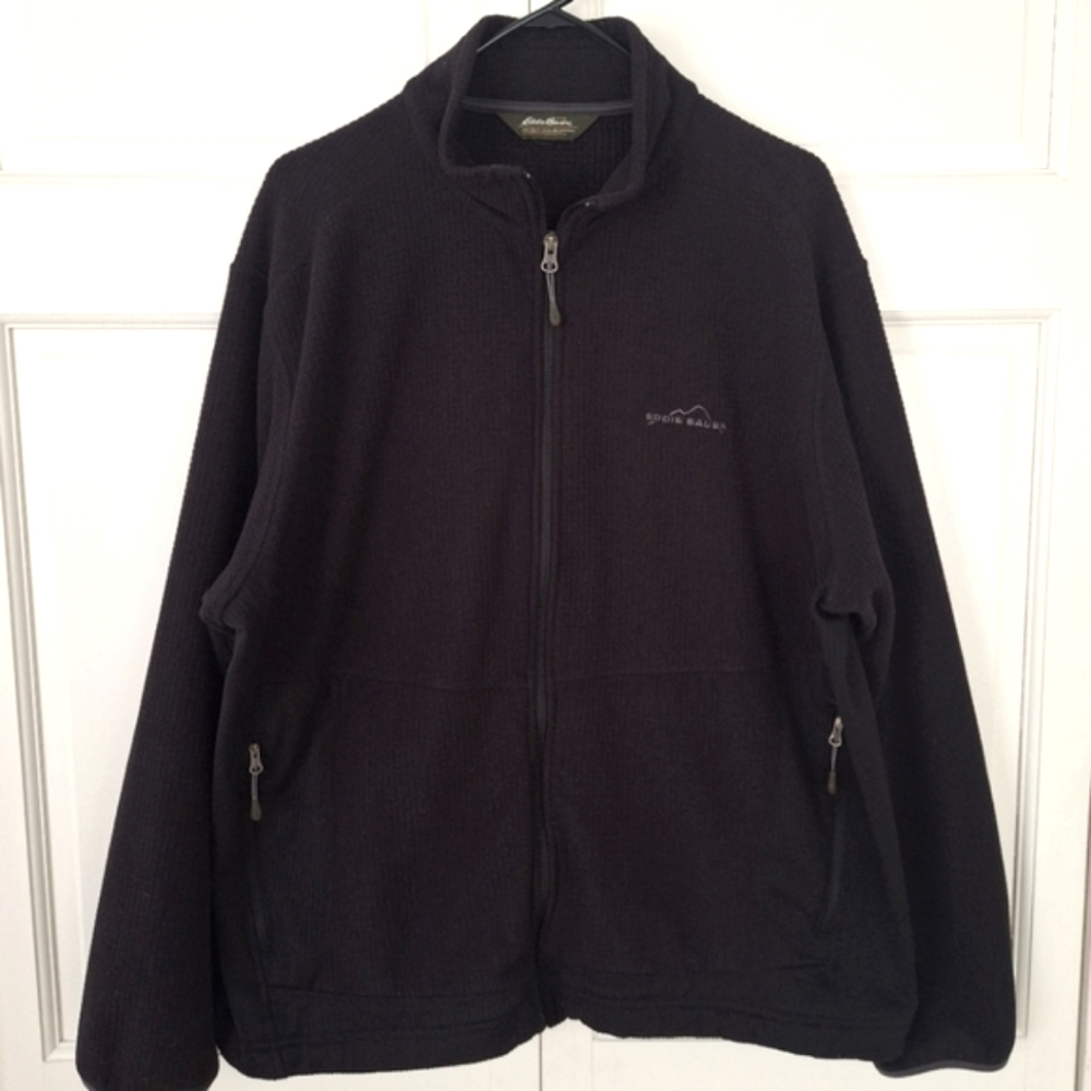 Eddie Bauer waffle print zip-up cardigan